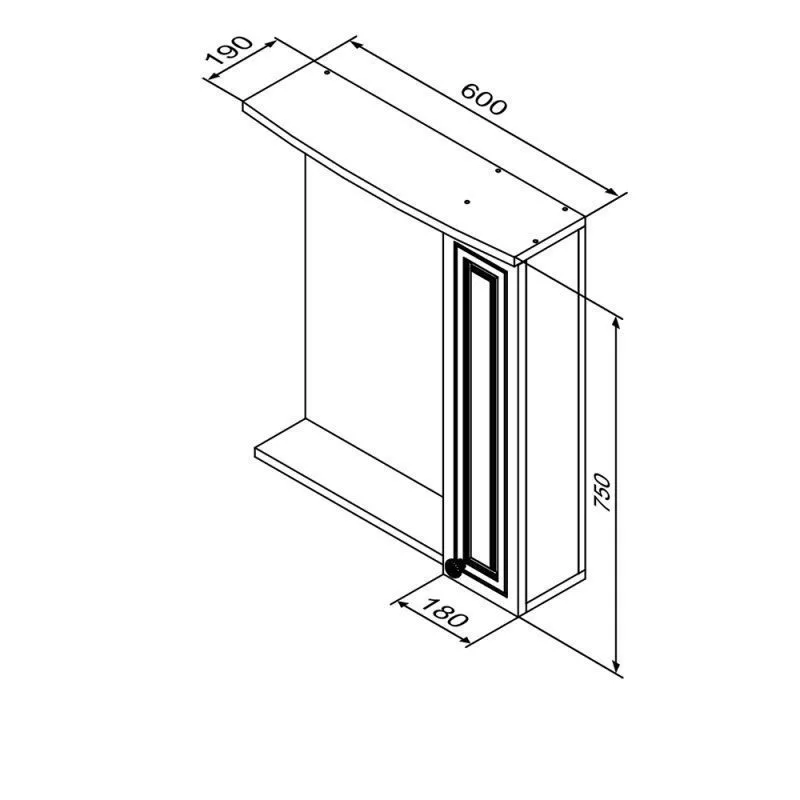 Зеркало шкаф Damixa RedBlu Palace One 60 M41MPR0601WG 