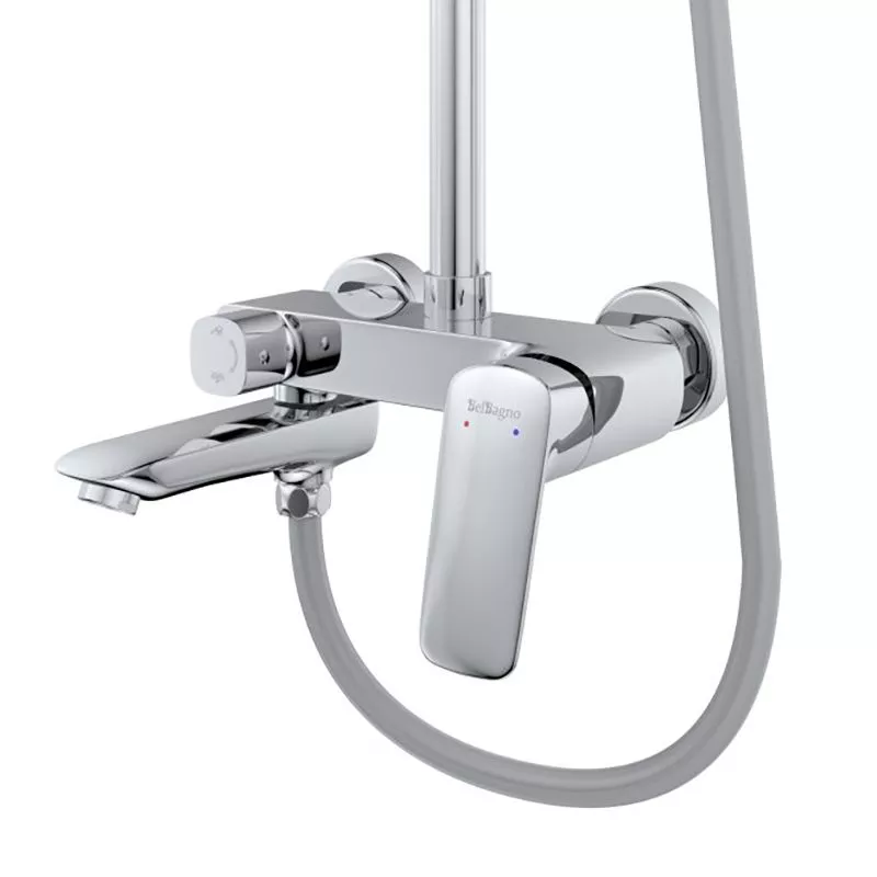 Душевая стойка излив тропич душ лейка квадрат BelBagno Due DUE-VSCM-CRM