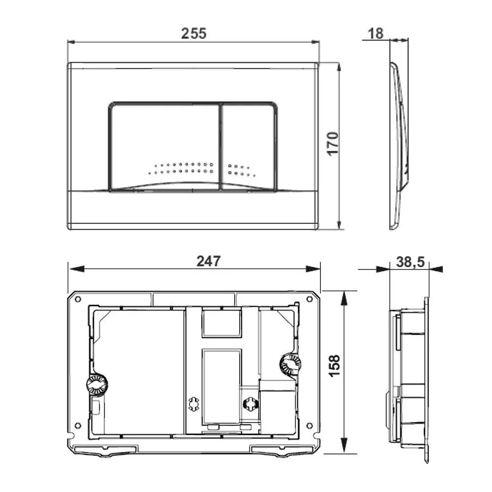 Кнопка для инсталляции 2реж механич белый Roca Active 32B 8901130B0