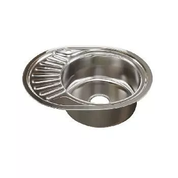 Мойка нерж врез 450г-570ш овал правая 0,6/160мм сифон Mixline 528191