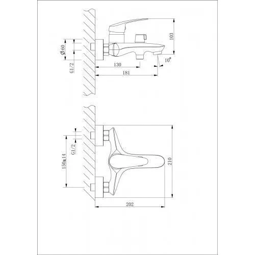 Смеситель для ванны короткий Lemark Linara LM0414C