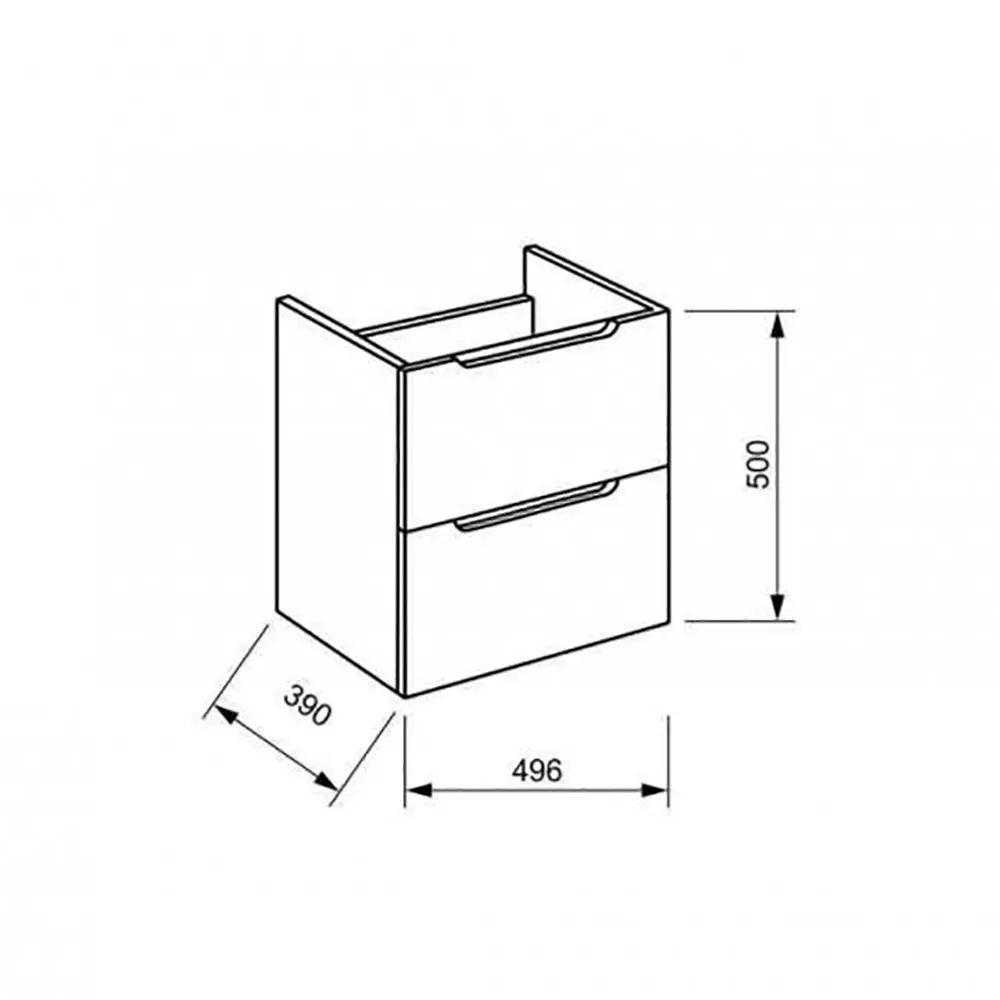 Тумба подвесная  50см 2ящ Belbagno Etna под рак BB500/390ETL ETNA39-500/390-2C-SO-BL-P