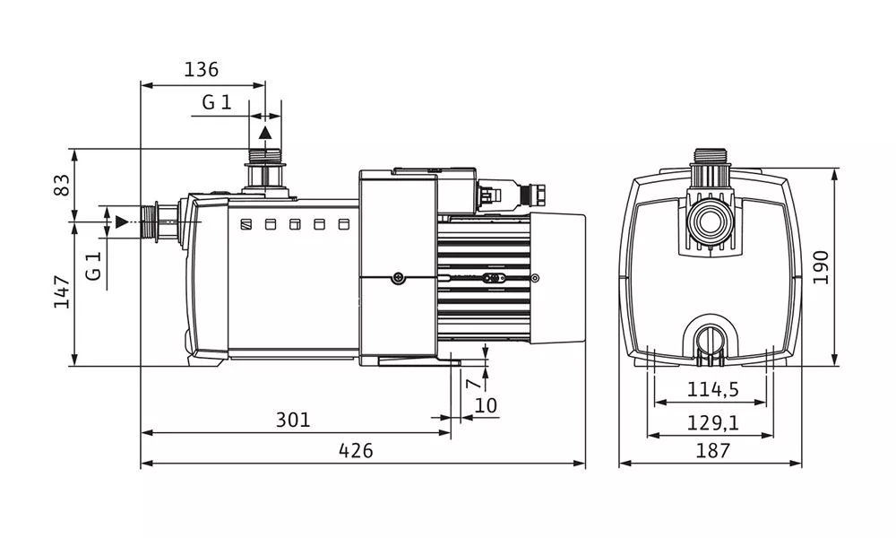 Насос поверхностный 400Вт 8/37м 4,5м3ч многоступ Wilo HiMulti 3-24 P1/5/230 снят с производства 4244148