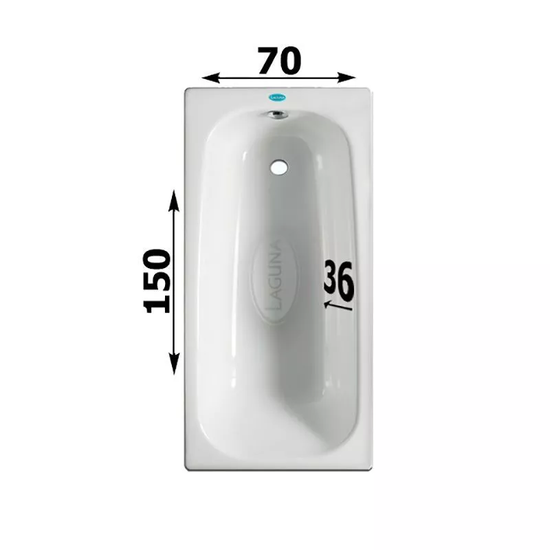 Ванна сталь 150-70 ножки Laguna быстрый монтаж, клейкая лента 0101.955С1