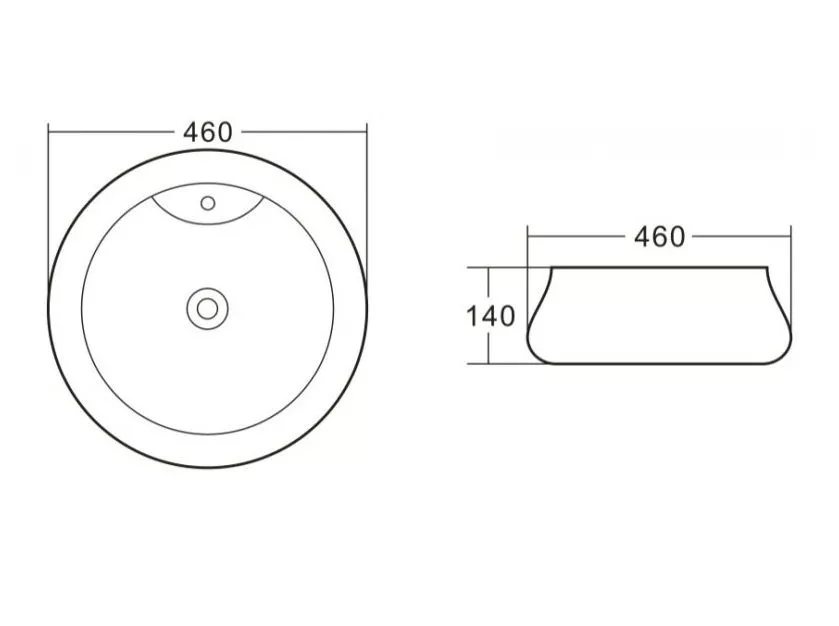 Раковина накладная 46см круг с/о Belbagno BB1398