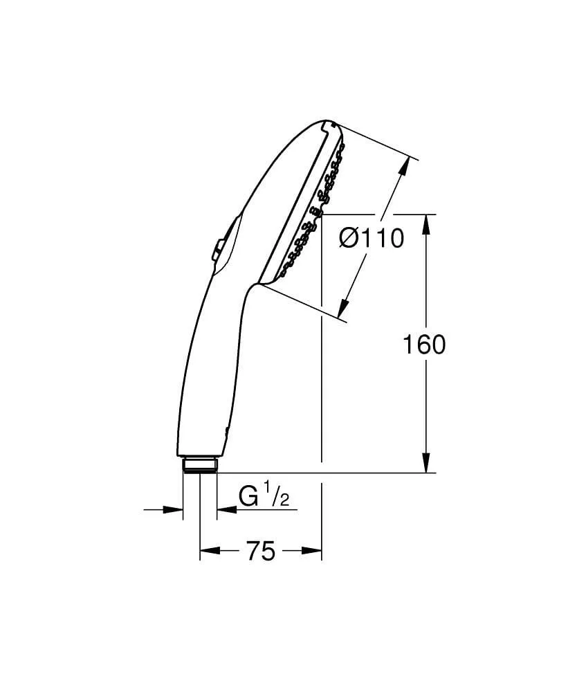 Лейка душ. GROHE Tempesta Contemporary  2 реж.замена арт 27597001																														 27597003