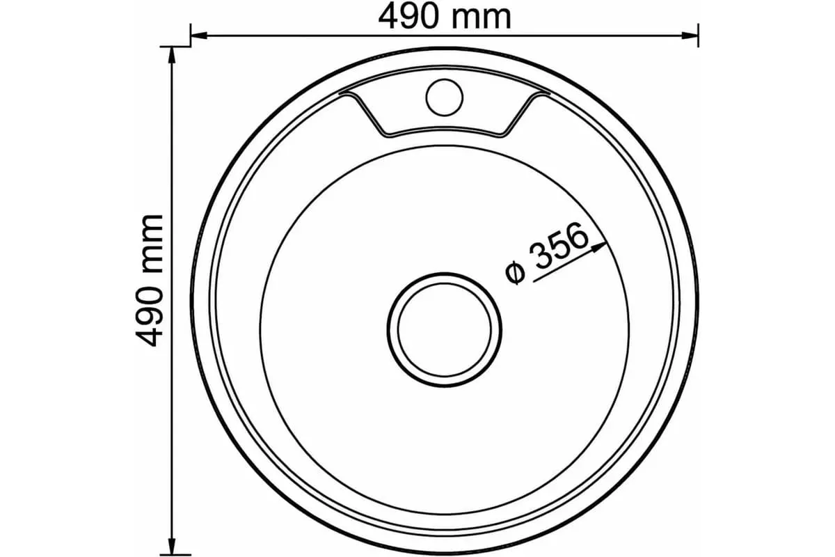 Мойка нерж врез 490 круг 0,8/180мм сифон с/о Mixline 528183