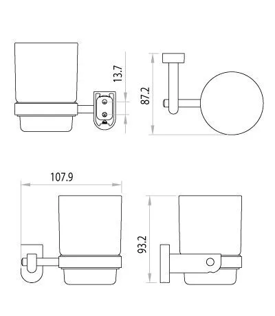 Стакан  LEMARK &quotОмега&quot АКЦИЯ стекло с держателем, хром LM3136C