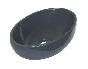 Раковина накладная 54/35см овал серая Санита Luxe Ringo Color Grey RNGSLWB14