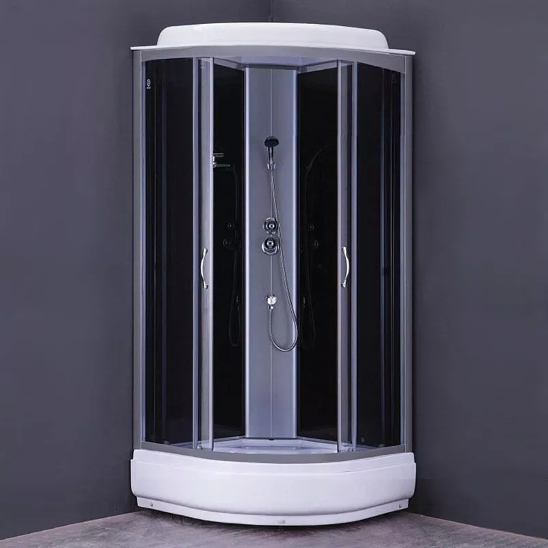 Кабина 100х100 ср/п Черные стенки+Тонированные стекла Loranto для опта CS-6610-25 G