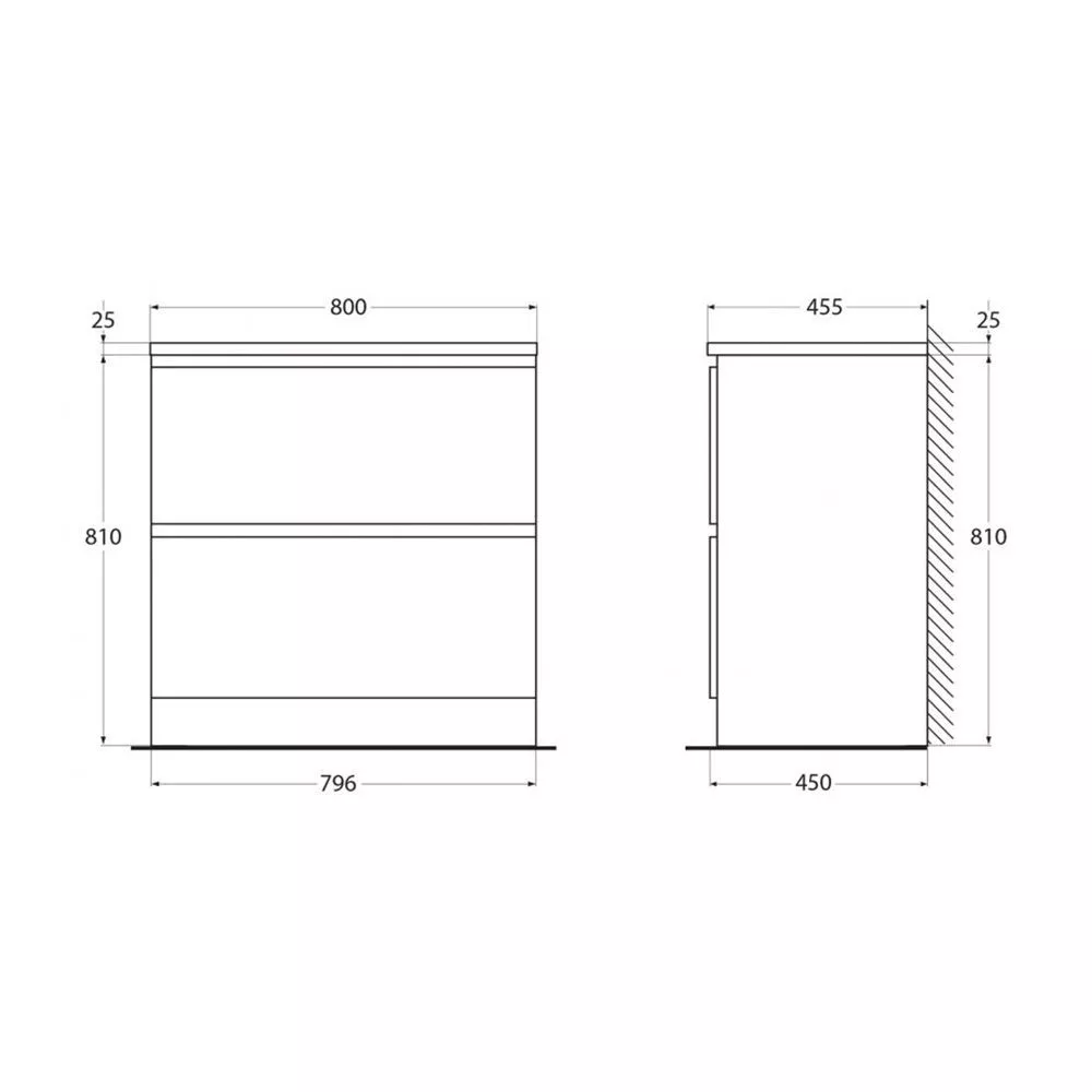 Тумба  80см 2ящ светлое дерево Belbagno Albano с рак BB800/455-LV-MR-ALR (Rovere Rustico) ALBANO-800-2C-PIA-RR + BB800/455-LV-MR-ALR
