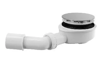 Сифон для поддона 90/50 низкий с отводом хром Alcaplast A491CR