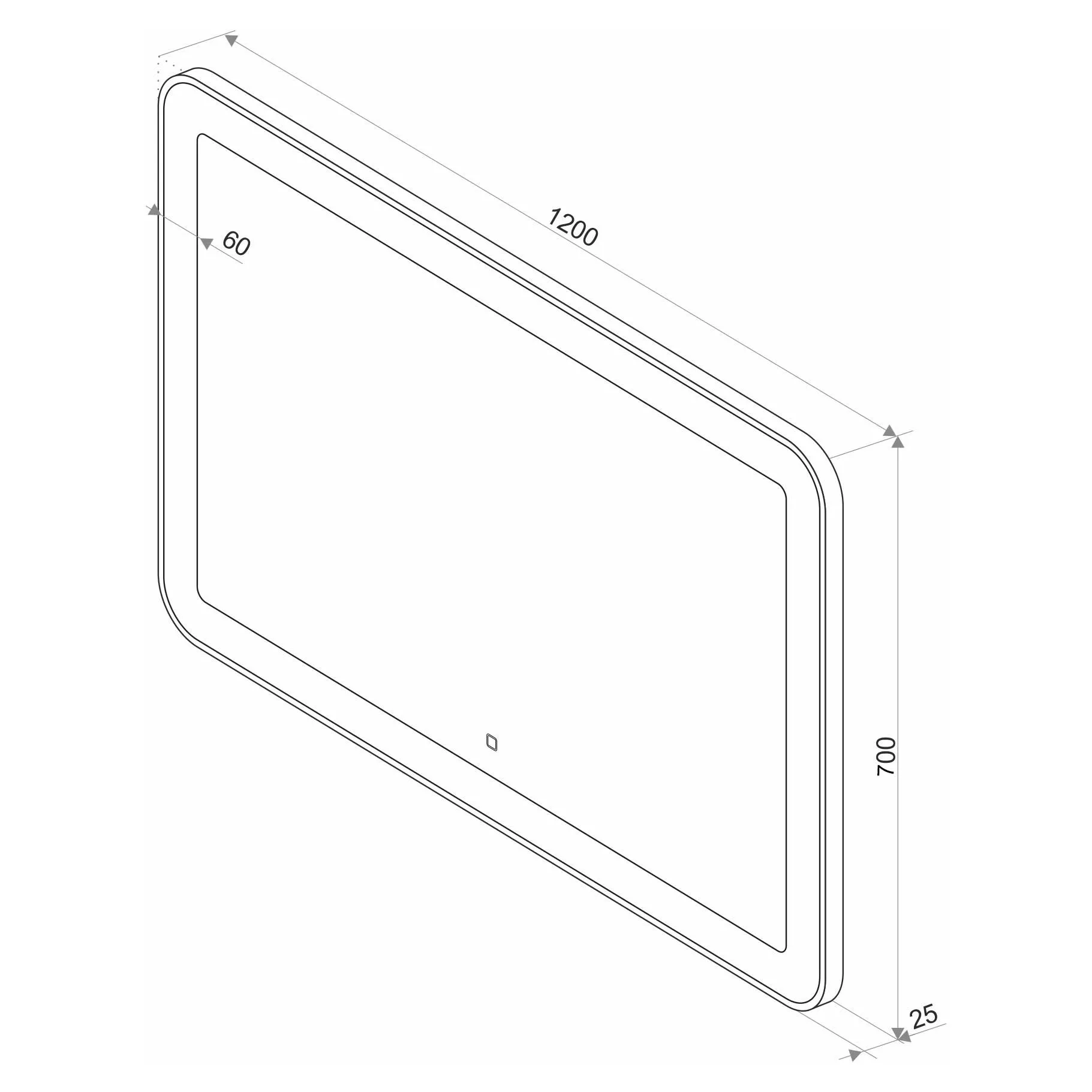 Зеркало 120ш-70в-3г свет сенсор Континент Velvette LED ЗЛП467