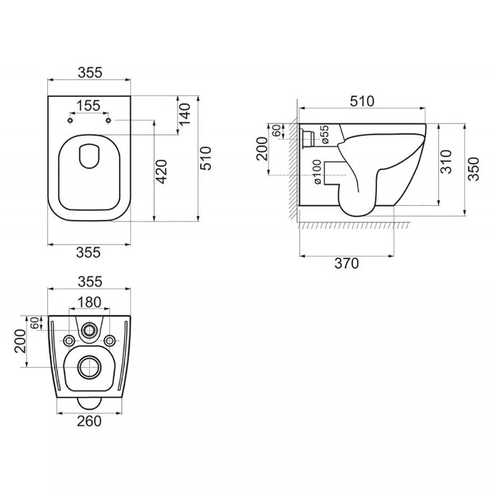 Унитаз подвесной безобод сид ДП м/л б/с BelBagno Alpina BB10100CHR+BB2032SC