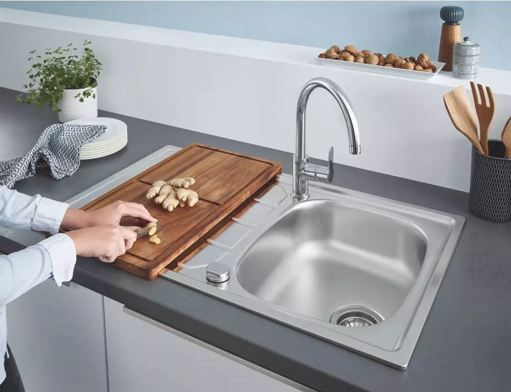 Мойка из нержавеющей стали GROHE BAU, смеситель в комплекте, хром 31562SD0