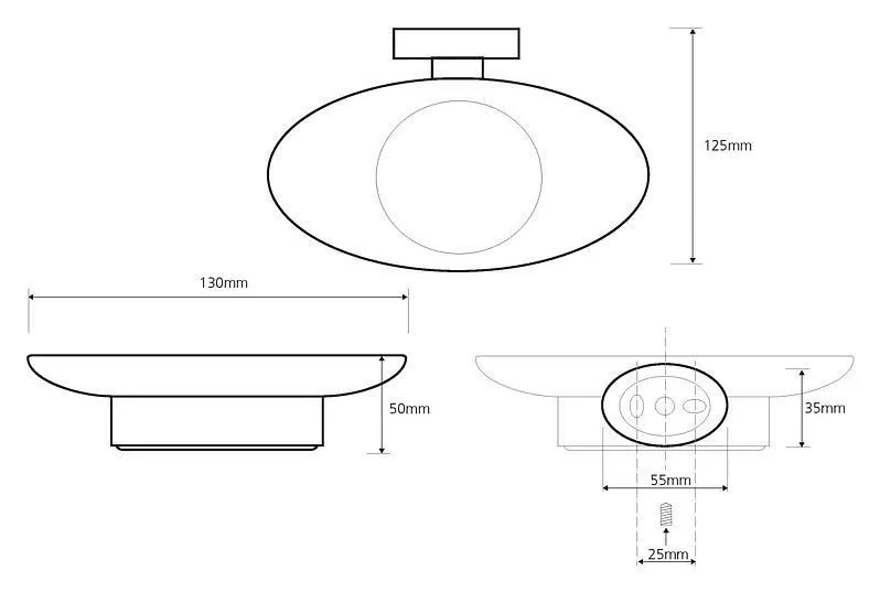Мыльница стекло хром Bemeta Oval 118408021