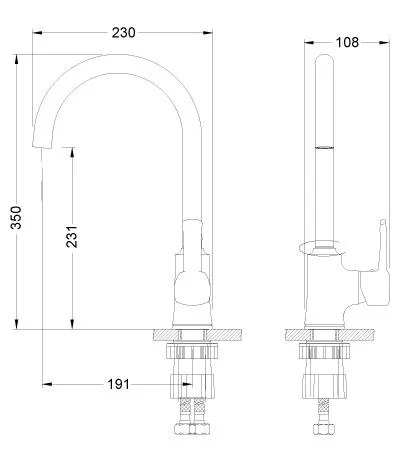 Смеситель для кухни высокий 19см Lemark Evitta LM0505C
