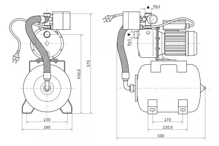 Установка водоснабжения Wilo HWJ 202-EM-2 (Снято с производства) 2549379