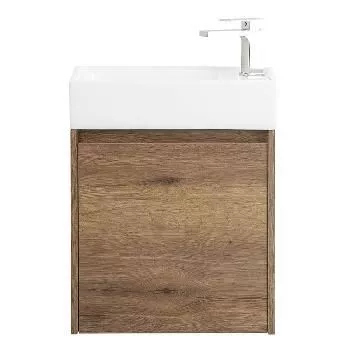 Тумба подвесная  50см 1дв светлое дерево Belbagno Kraft с рак 7045-KL (Rovere Tabacco) KRAFT MINI-500/260-1A-SO-RT-R + 7045-KL