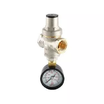 Редуктор давления 1/2 поршневой 0,5-5,5бар с манометром Valtec  VT.088.N.0455