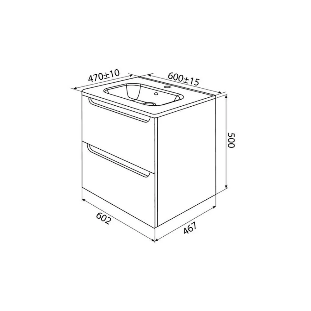 Тумба подвесная  60см 2ящ Iddis Edifice с рак 106000i28 EDI60W0i95K