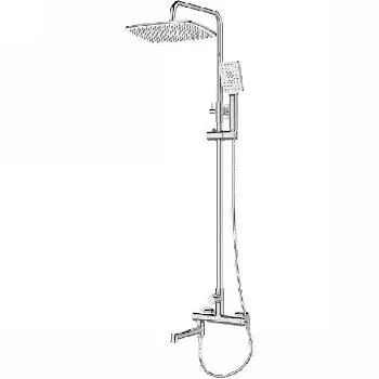 Душевая стойка излив тропич душ лейка квадрат хром BelBagno Acqua ACQUA-VSCM-CRM