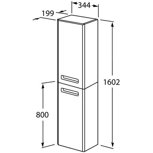 Пенал ROCA Gap 34.4х19.9х160.2 правый белый ZRU9302738
