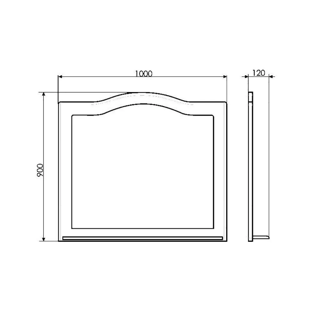 Зеркало 100ш-90в-12г 1полка Comforty Монако