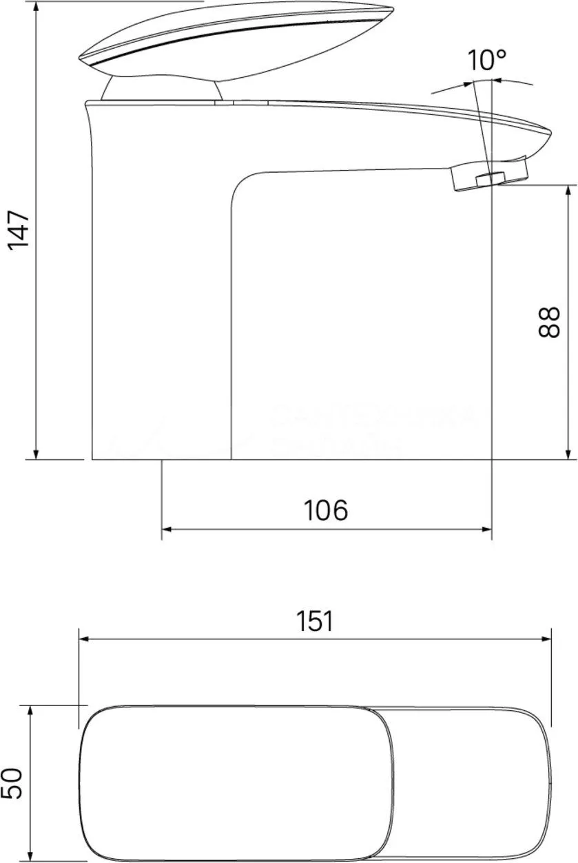 Смеситель для раковины 10см Iddis Stone STOSB00i01