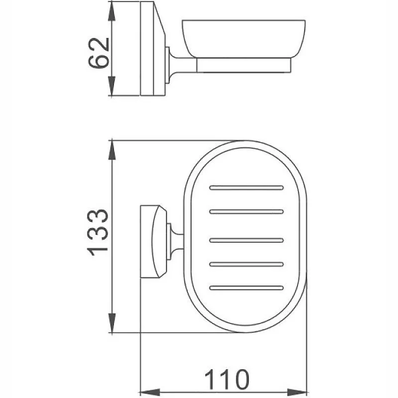 Мыльница стекло хром Хайба HB1602