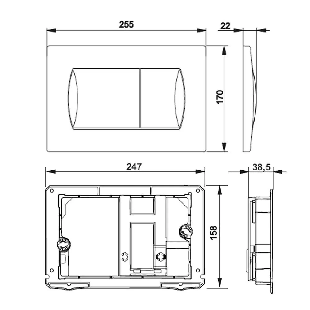 Кнопка для инсталляции 2реж механич белый Roca Active 62B 78901160B0