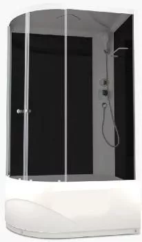 Кабина 120х80 в/п ПРАВ Черные стенки+Тонированные стекла Domani-Spa Delight Slim 128 high DS01DS128RHBT00