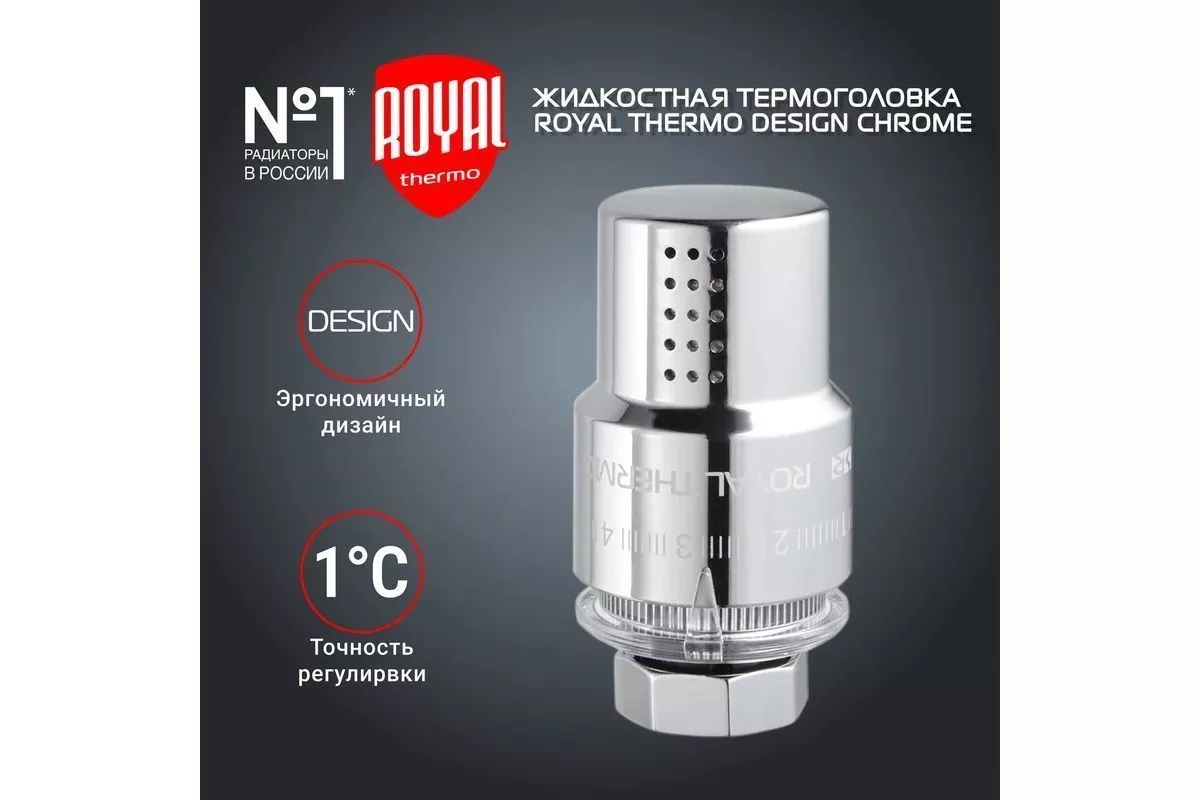 Головка термост 8-28С жидкостная М30х1,5 хром Royal Thermo Design RTO 07.0010 НС-1443126 
