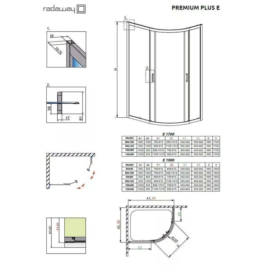 Душевая кабина Dolphi Premium+ E 1200*900*1900 хром/прозрачное/5мм 30493-01-01N 30493-01-01N