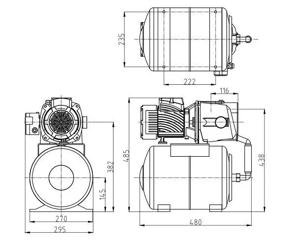 Насосная станция 900Вт 9/42м 2,88м3ч 24л Pumpman ATJET100ECO ATJET100ECO
