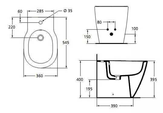 Биде IDEAL Standard Connect напольное Е799501