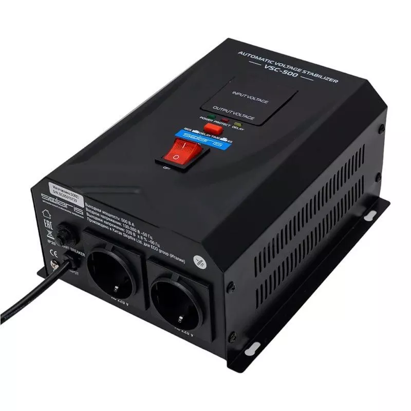 Стабилизатор напряж до 300Вт Solaris VSC-500 индикация (снято с производства) VSC-500	