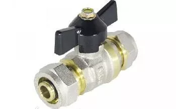 Кран шаровой с цангой 16x16 бабочка для опта  00000007779