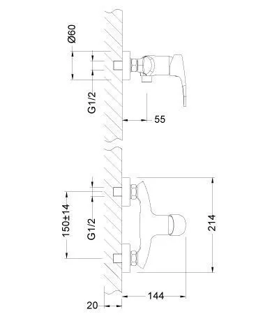 Смеситель для душа Lemark Linara LM0403C
