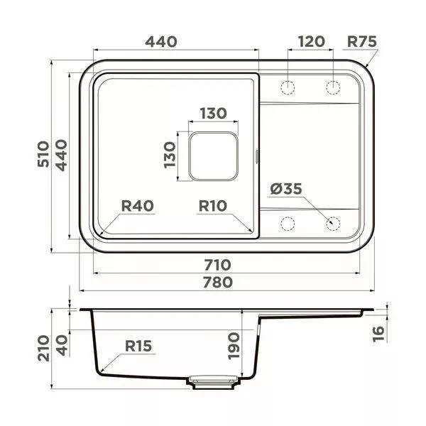 Мойка Omoikiri Tasogare 78-BL Artgranit черный 4993750