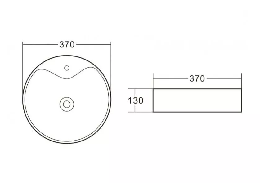 Раковина накладная 37см круг с/о Belbagno BB1400