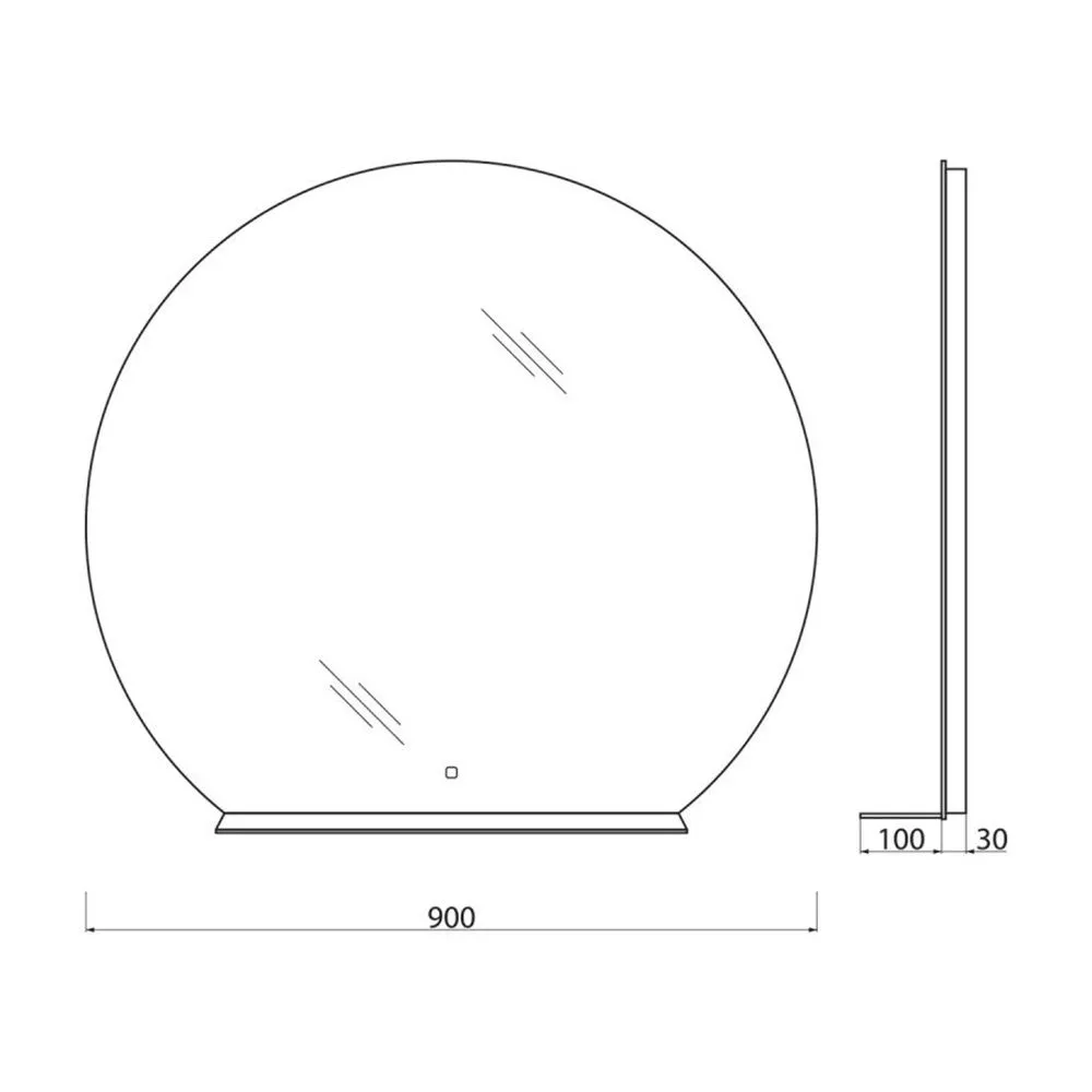 Зеркало 90ш-90в-13г свет сенсор 1полка Belbagno LED SPC-RNG-900-LED-TCH-MENS