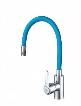 Смеситель для кухни гибкий гайка силикон нерж синий PL ЭКО Simple без подводки PL 40BL07