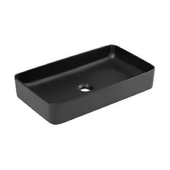 Раковина накладная 60/35см прямоуг черный матовый CeramaLux 9396-1МВ 9396MB