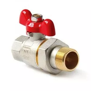 Кран шаровой со сгоном 1&quot1/4 ВН бабочка красная Pro Aqua FWB65-M32-F32x