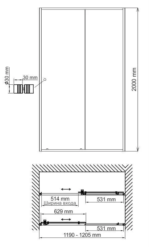 Душевая дверь WasserKRAFT Dill 61S 61S05