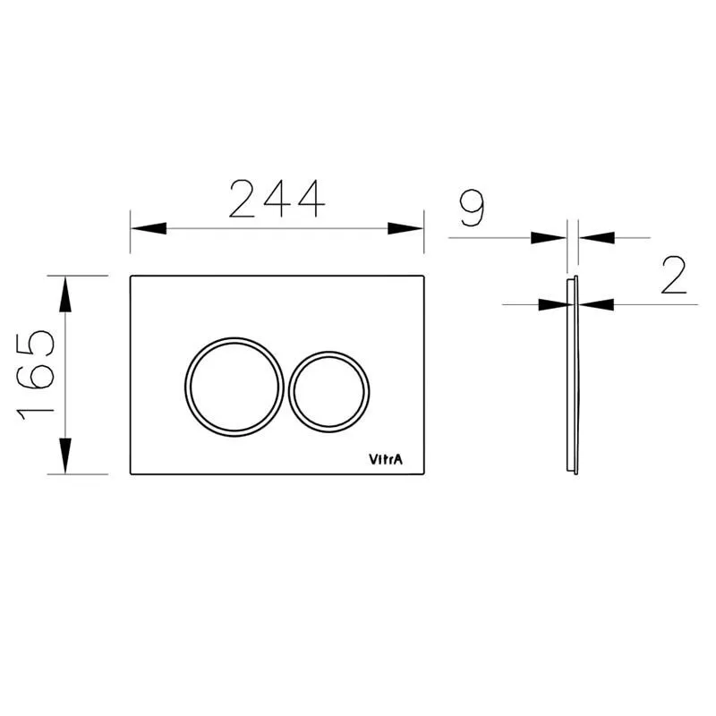 Кнопка для инсталляции 2реж механич черный матовый Vitra Origin 740-2411