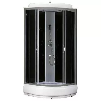 Кабина 100х100 ср/п Черные стенки+Тонированные стекла Loranto для опта CS-6610-25 G