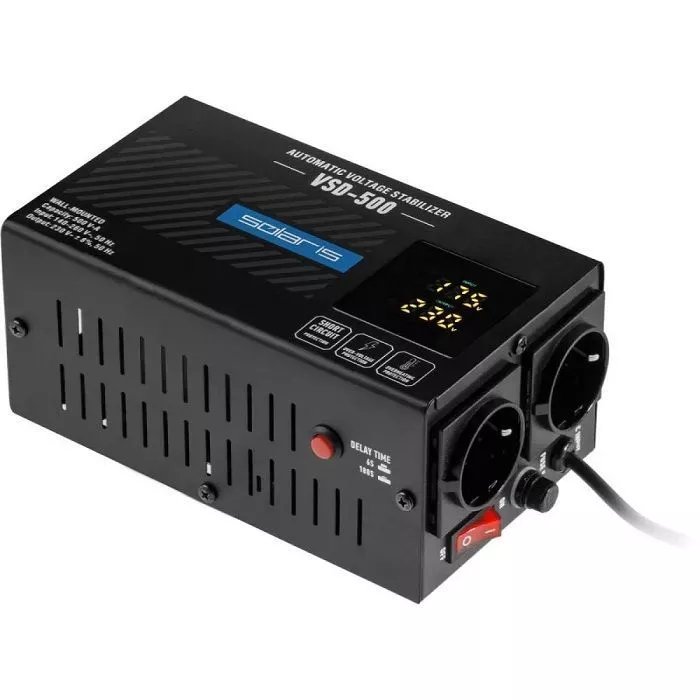 Стабилизатор напряж до 260Вт Solaris VSD-500 индикация  SL4510-1	
