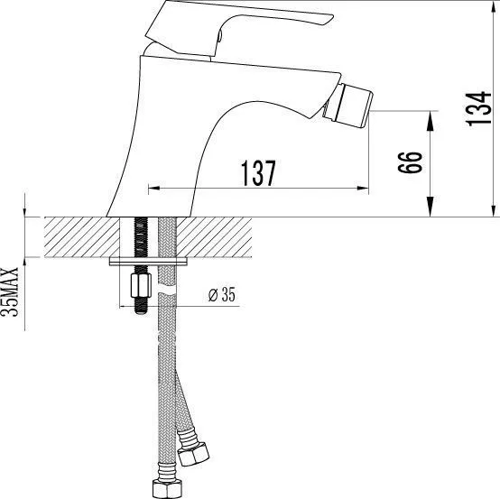 Смеситель для биде 13см Lemark Unit LM4508C